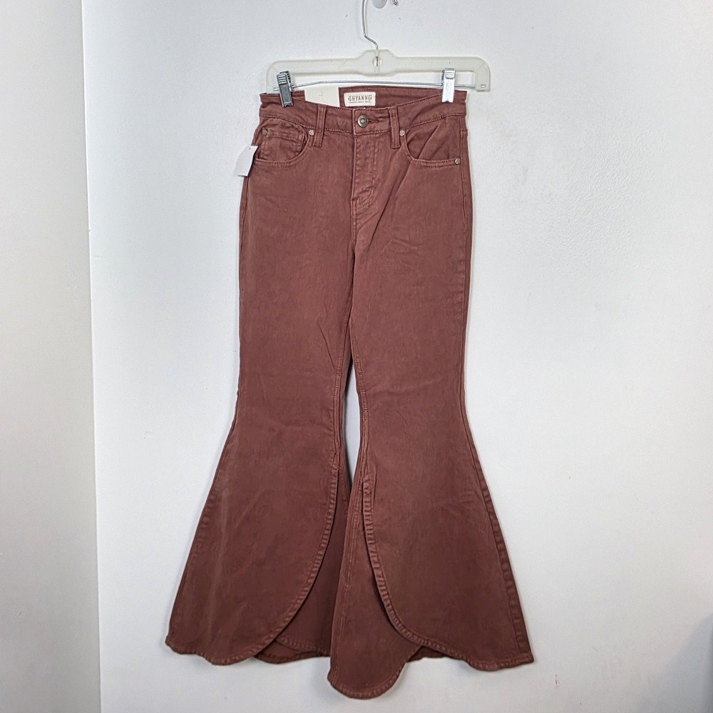 Shyanne Brown Rust‎ High Rise Super Flare Tulip Festival 70's Jeans Size 26